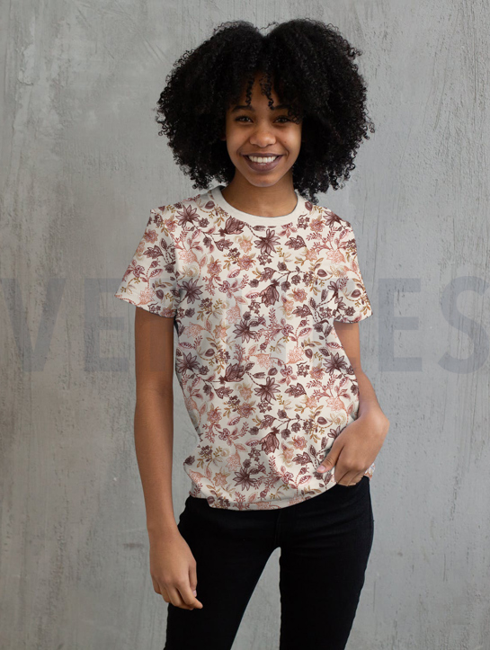 LINEN JERSEY DIGITAL FLOWERS GREY #7