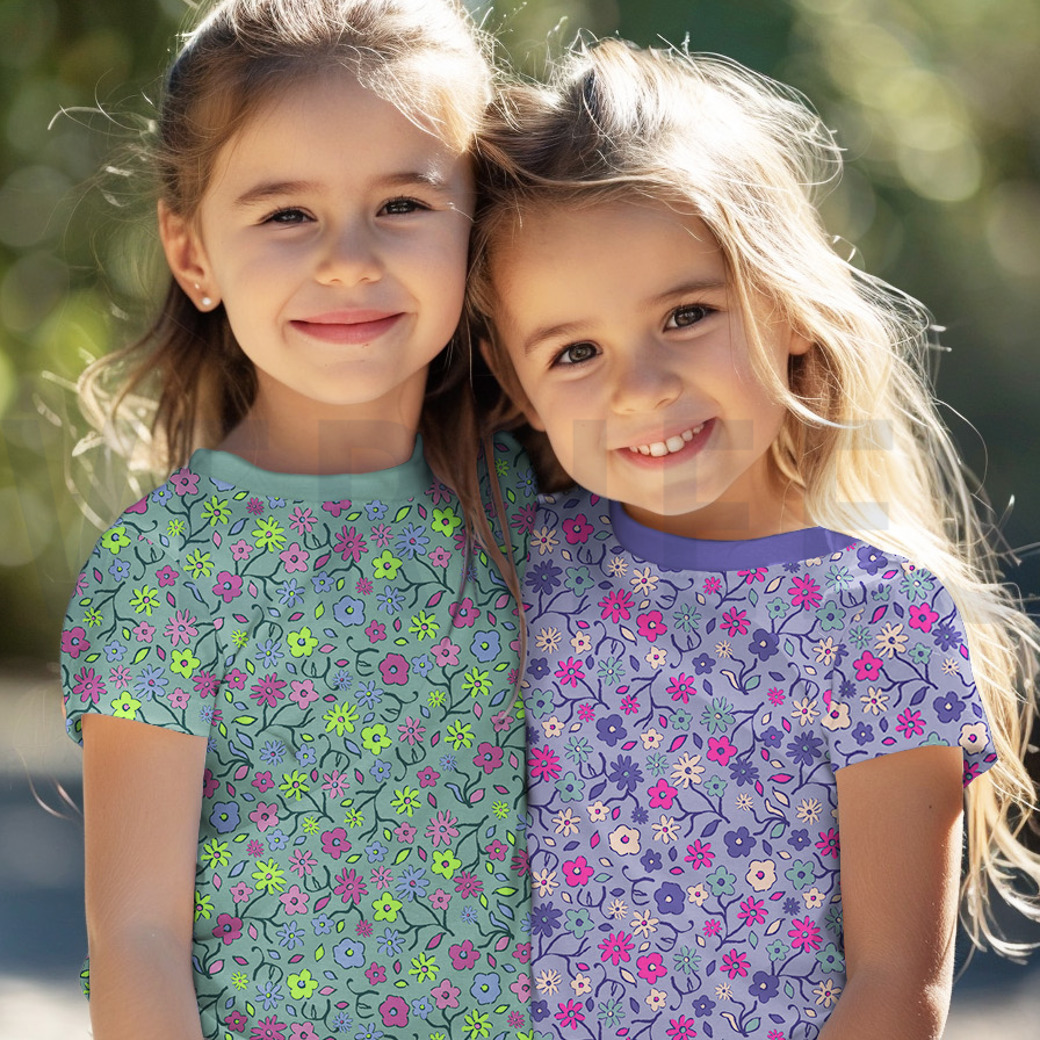 JERSEY NEON FLOWERS LAVENDER #7
