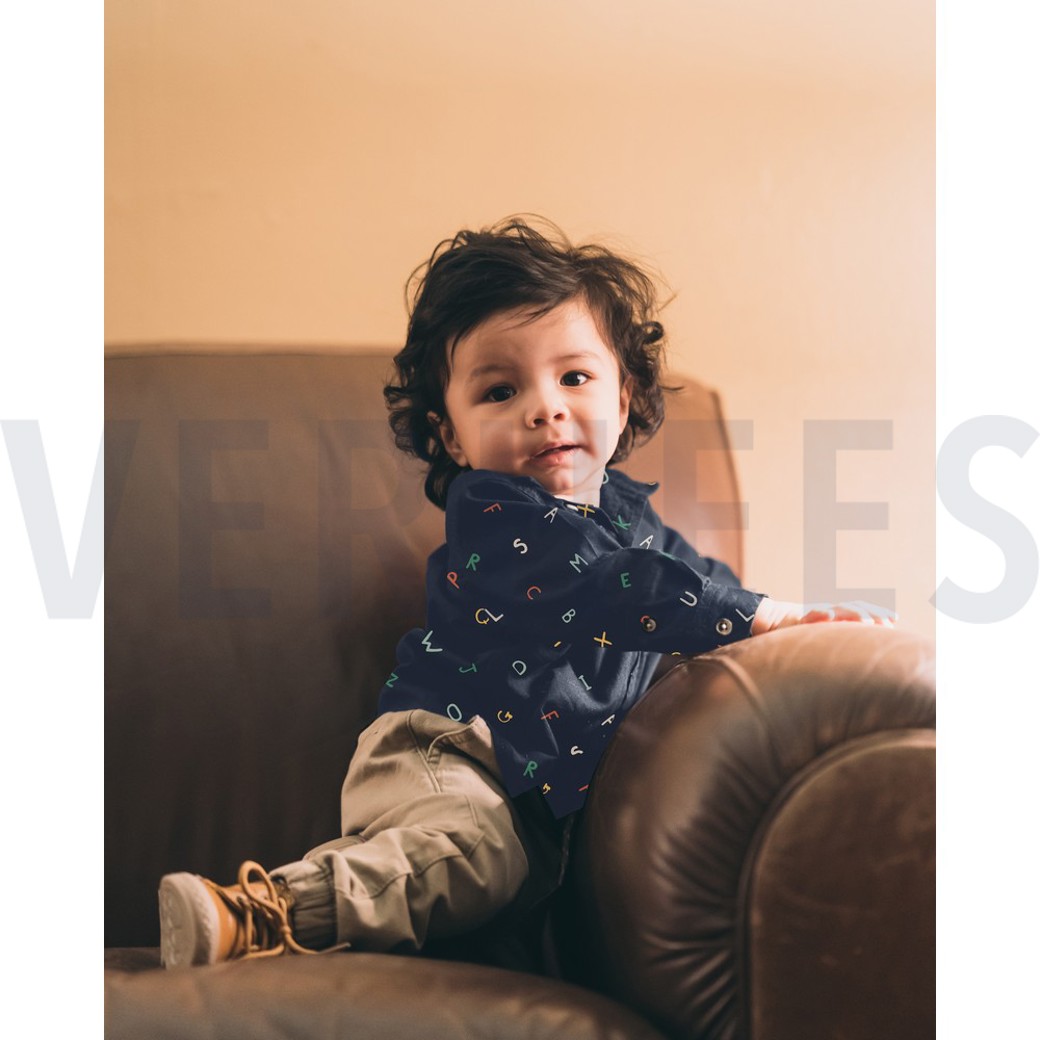 POPLIN LETTERS NAVY #7
