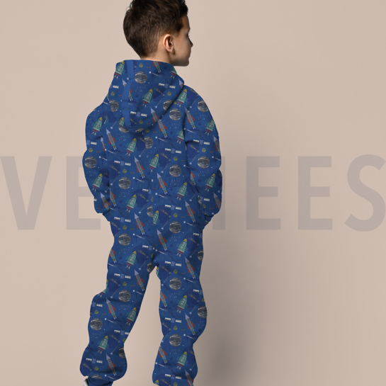 FRENCH TERRY DIGITAAL RUIMTE KOBALTBLAUW #7