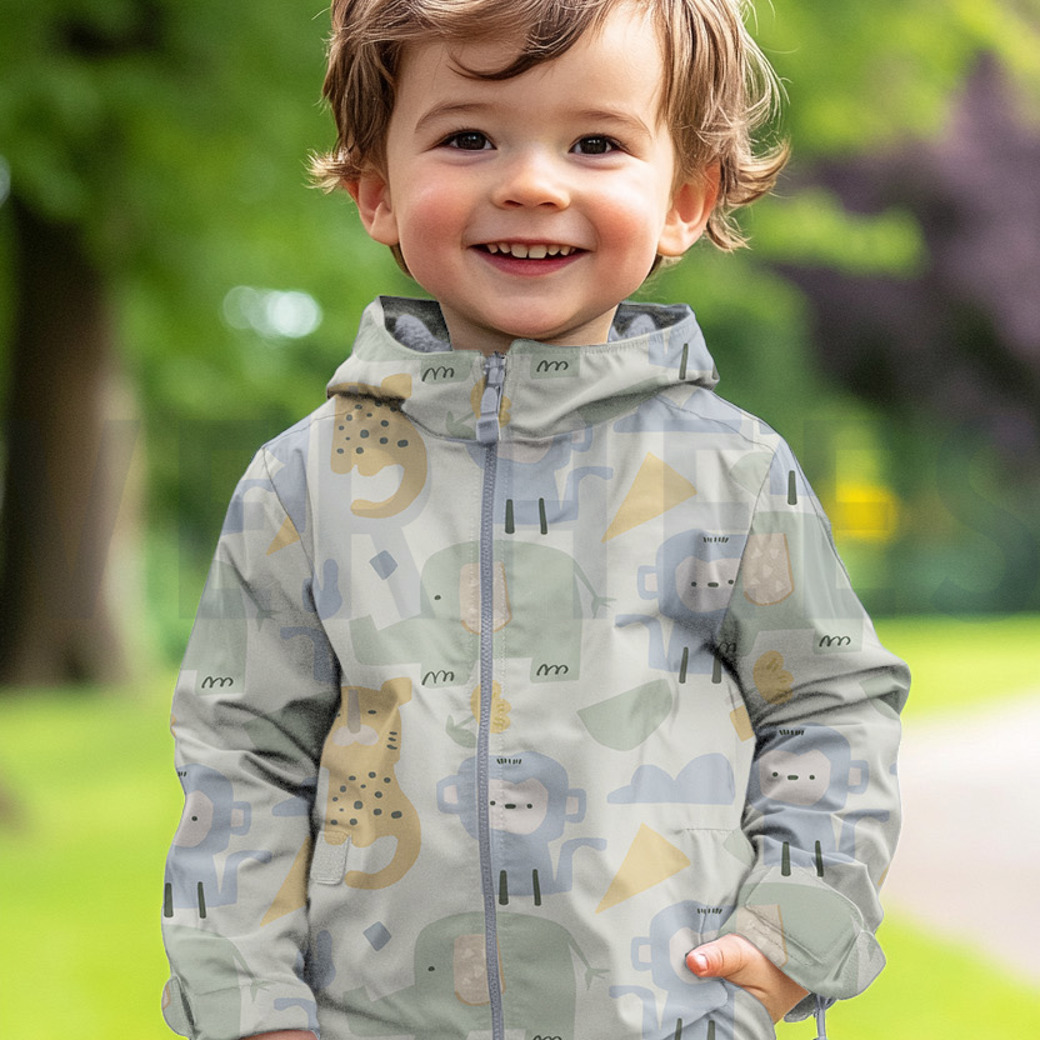 RAINCOAT SAFARI ANIMALS ECRU #7