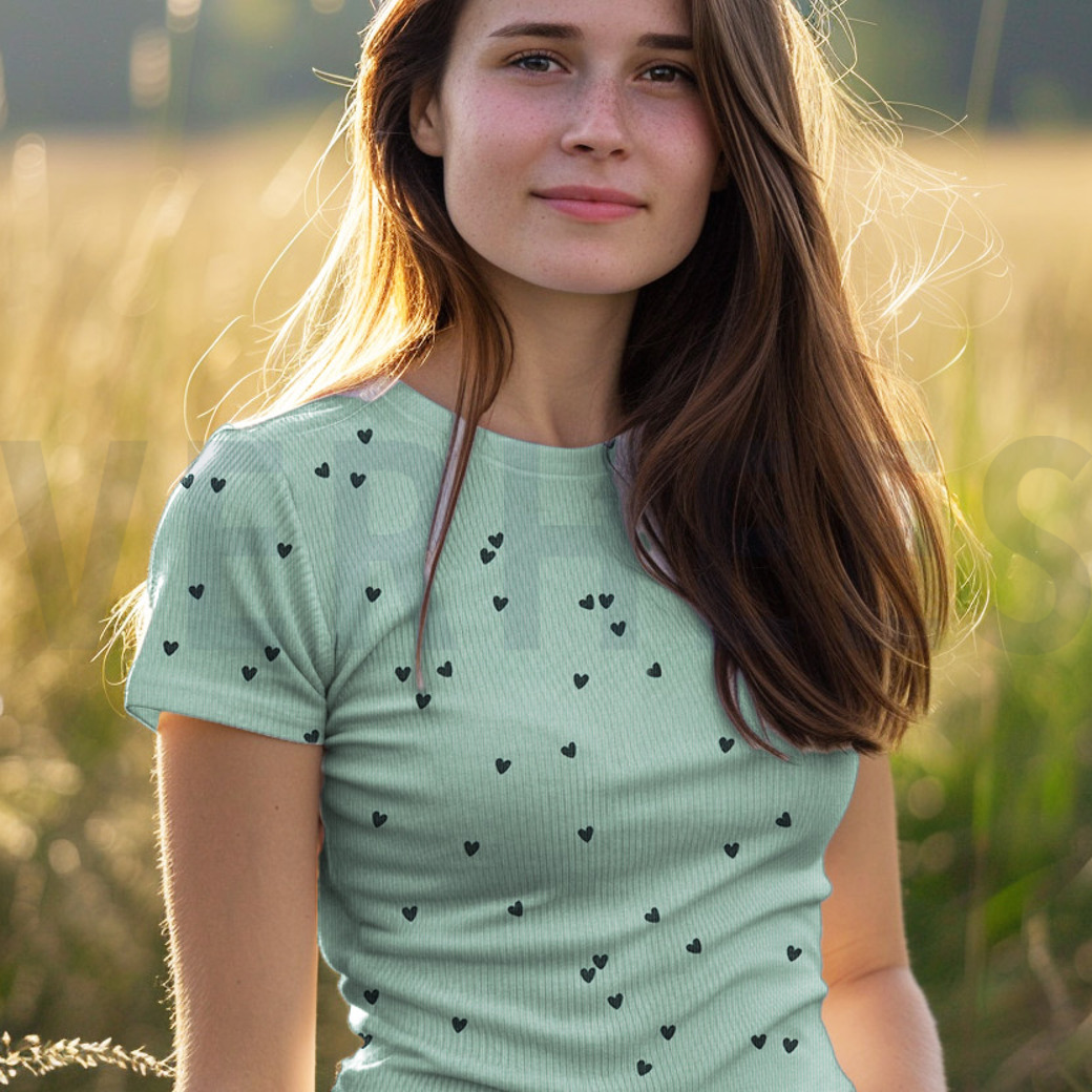 RIB JERSEY HEARTS MAUVE #7