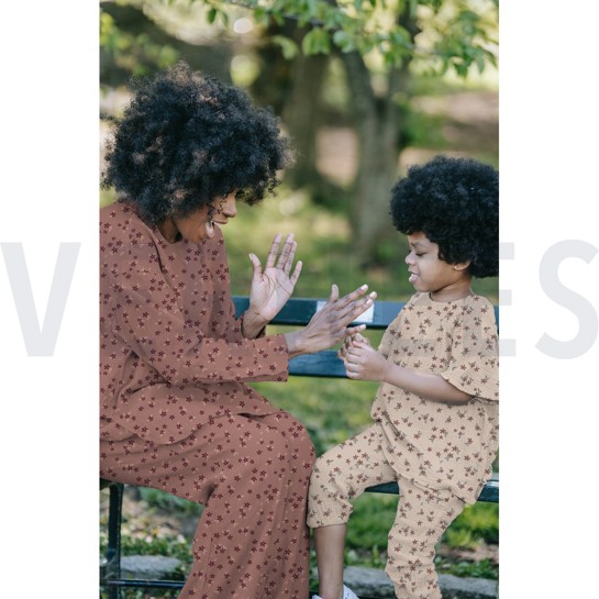 MUSSELIN KLEINE BLUMEN MAUVE #7