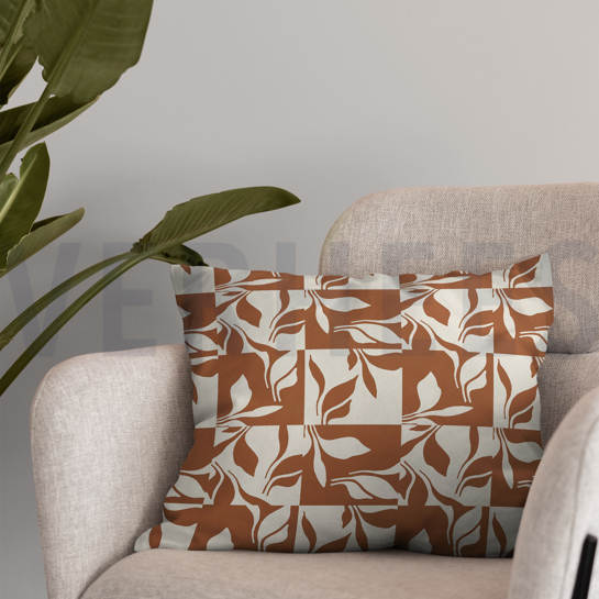 CANVAS ABSTRACT LEAVES FOREST GREEN #7