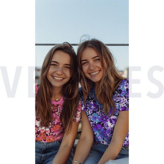 JERSEY DIGITAL FLOWERS NAVY #7