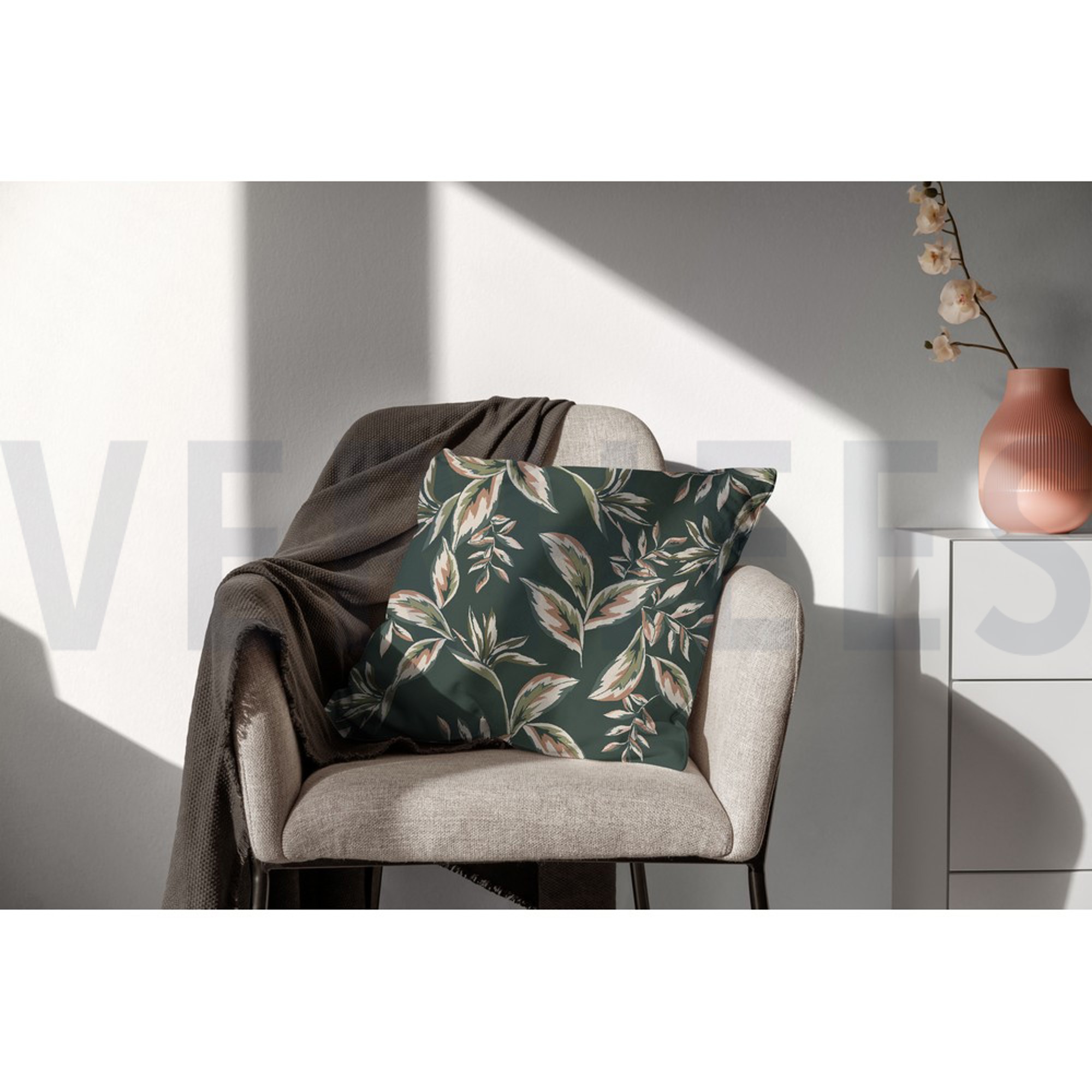 CANVAS LEAVES OFF WHITE (high resolution) #7