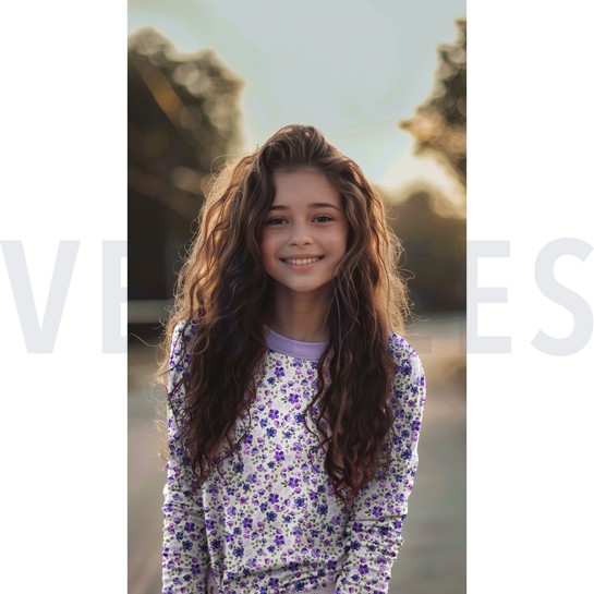 JERSEY GOTS DIGITAL FLOWERS WHITE / PEACH #7