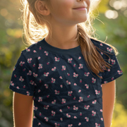JERSEY MELANGE FLOWERS INDIGO (thumbnail) #7