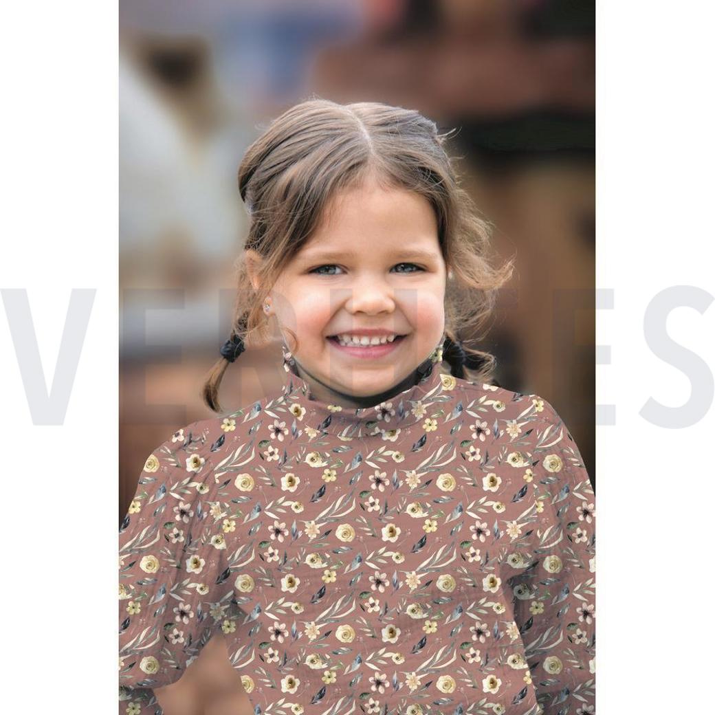 WAFFLE JERSEY DIGITAL FLOWERS WHITE #7