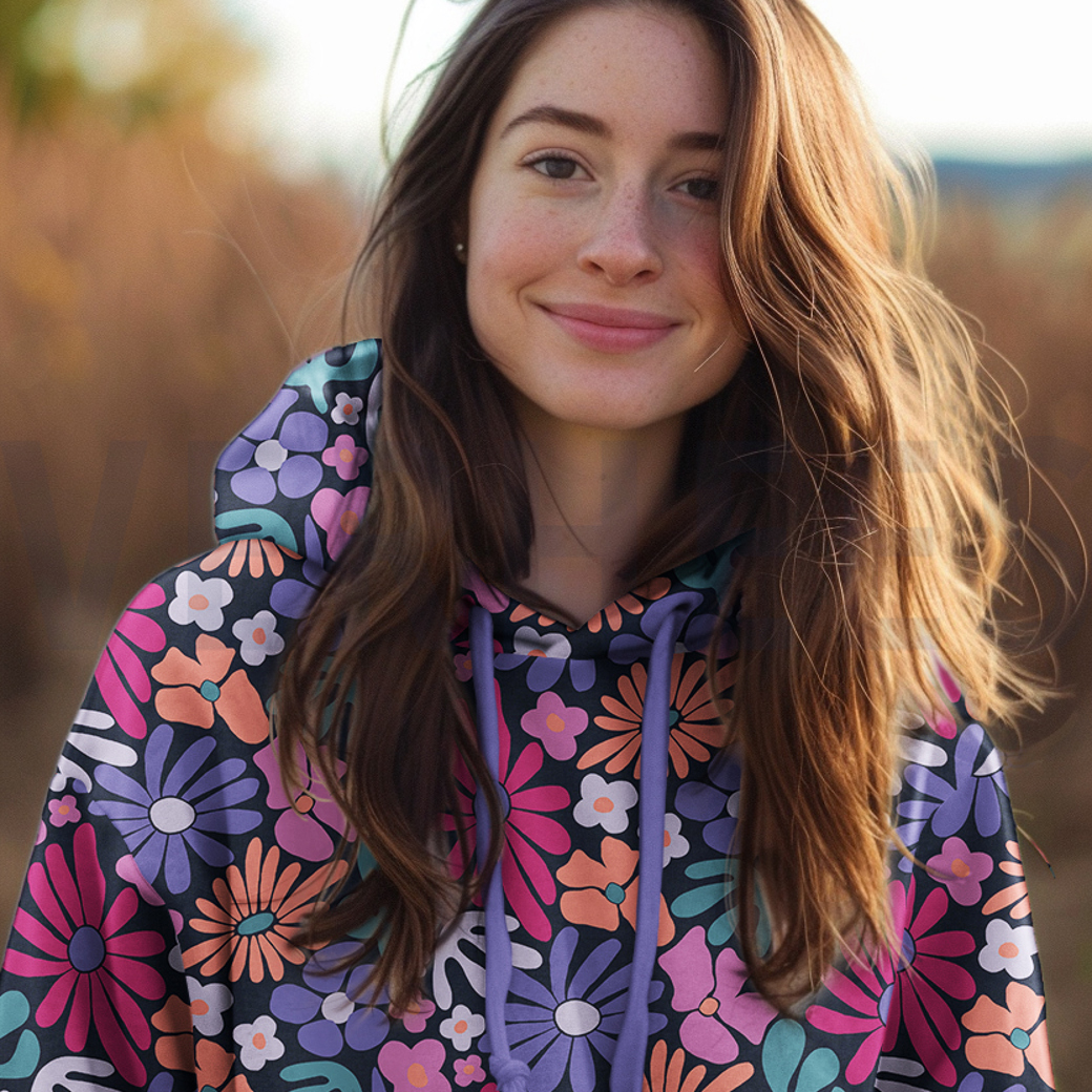 SWEAT MELANGE FLOWERS LICHT SAND #7