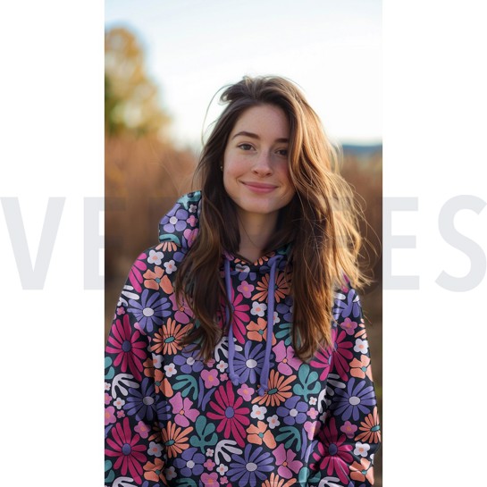 SWEAT MELANGE FLOWERS INDIGO #7