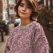 FRENCH TERRY DIGITAL FLOWERS OFF-WHITE (thumbnail) #7