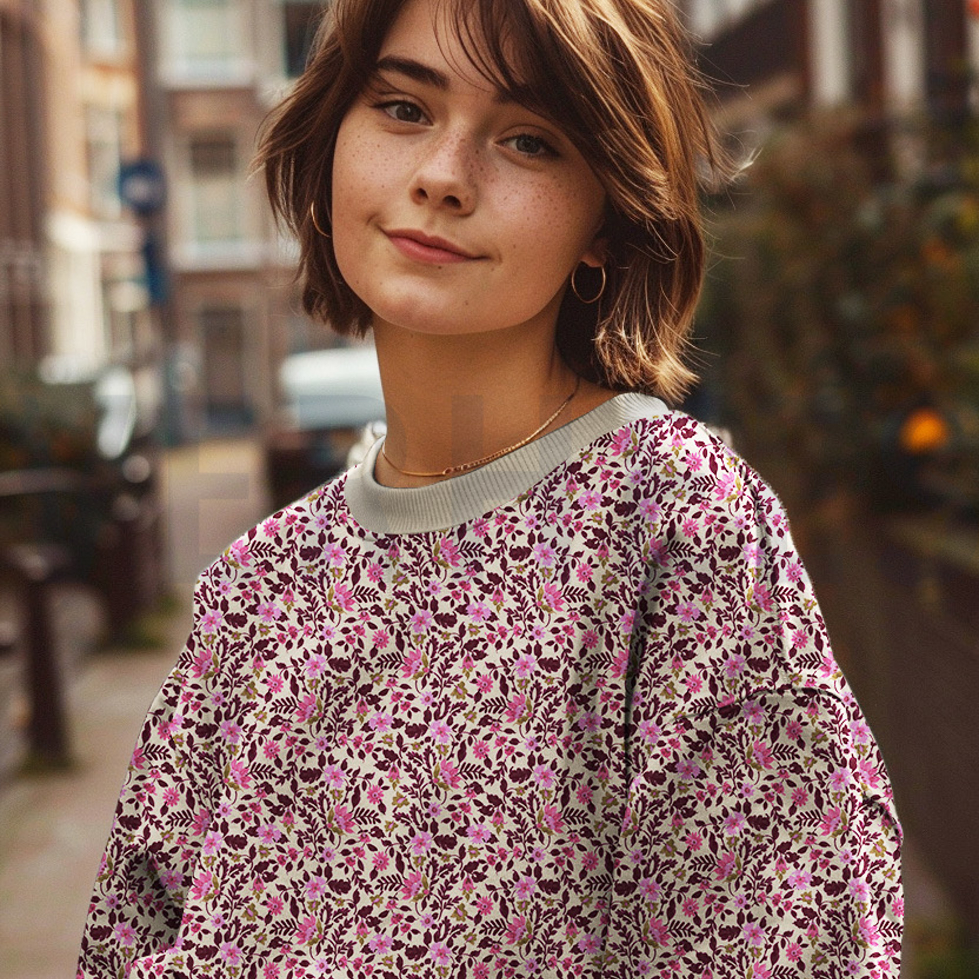 FRENCH TERRY DIGITAL FLOWERS OFF-WHITE (high resolution) #7