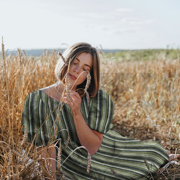 LINEN YARN DYED STRIPE RUST (thumbnail) #7