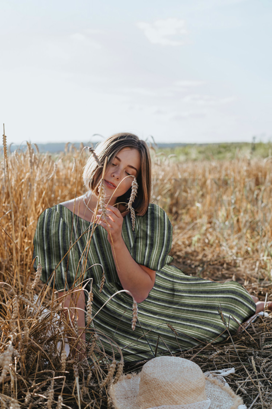 LINEN YARN DYED STRIPES RUST #7