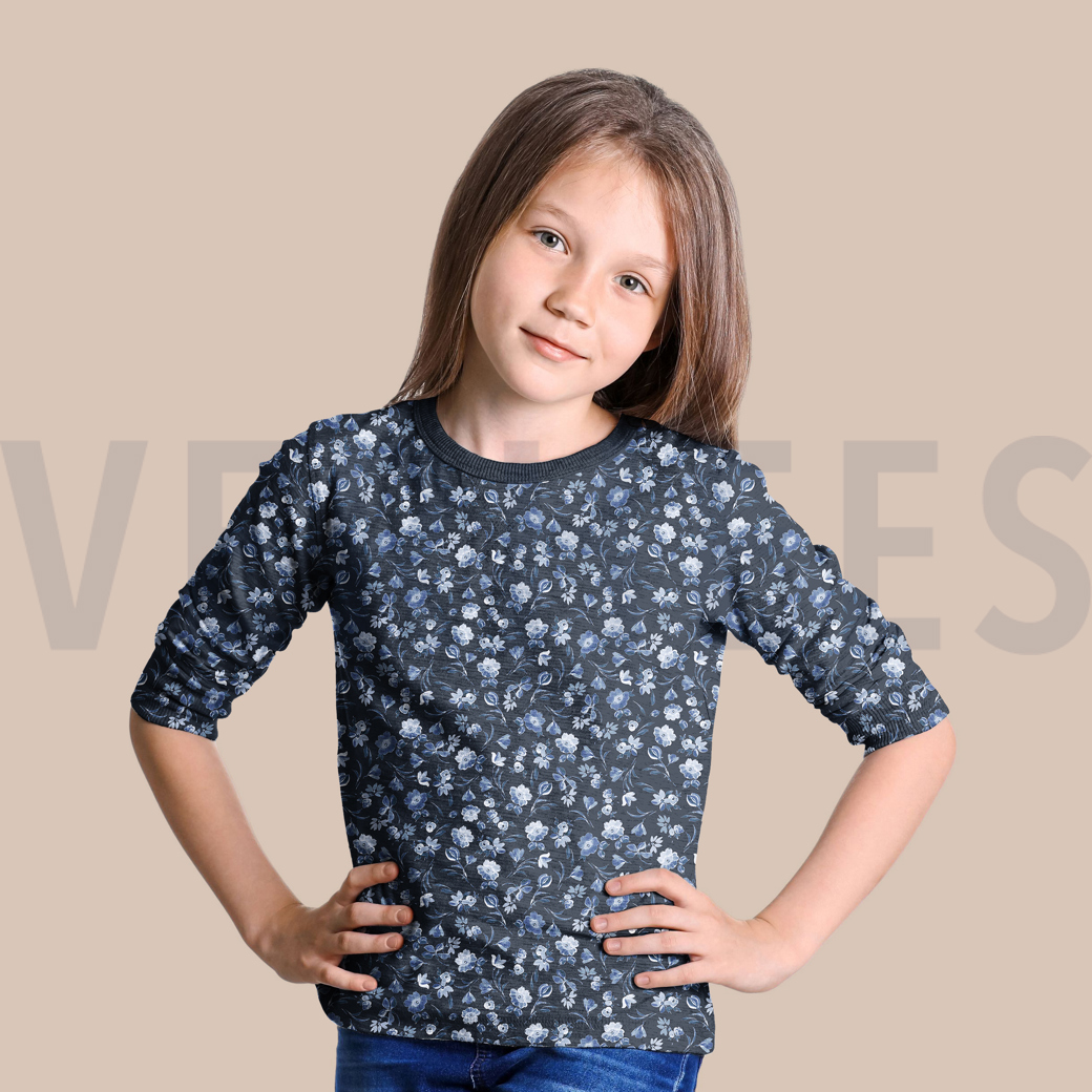 JERSEY DIGITAL FLOWERS WHITE/ MAUVE #7