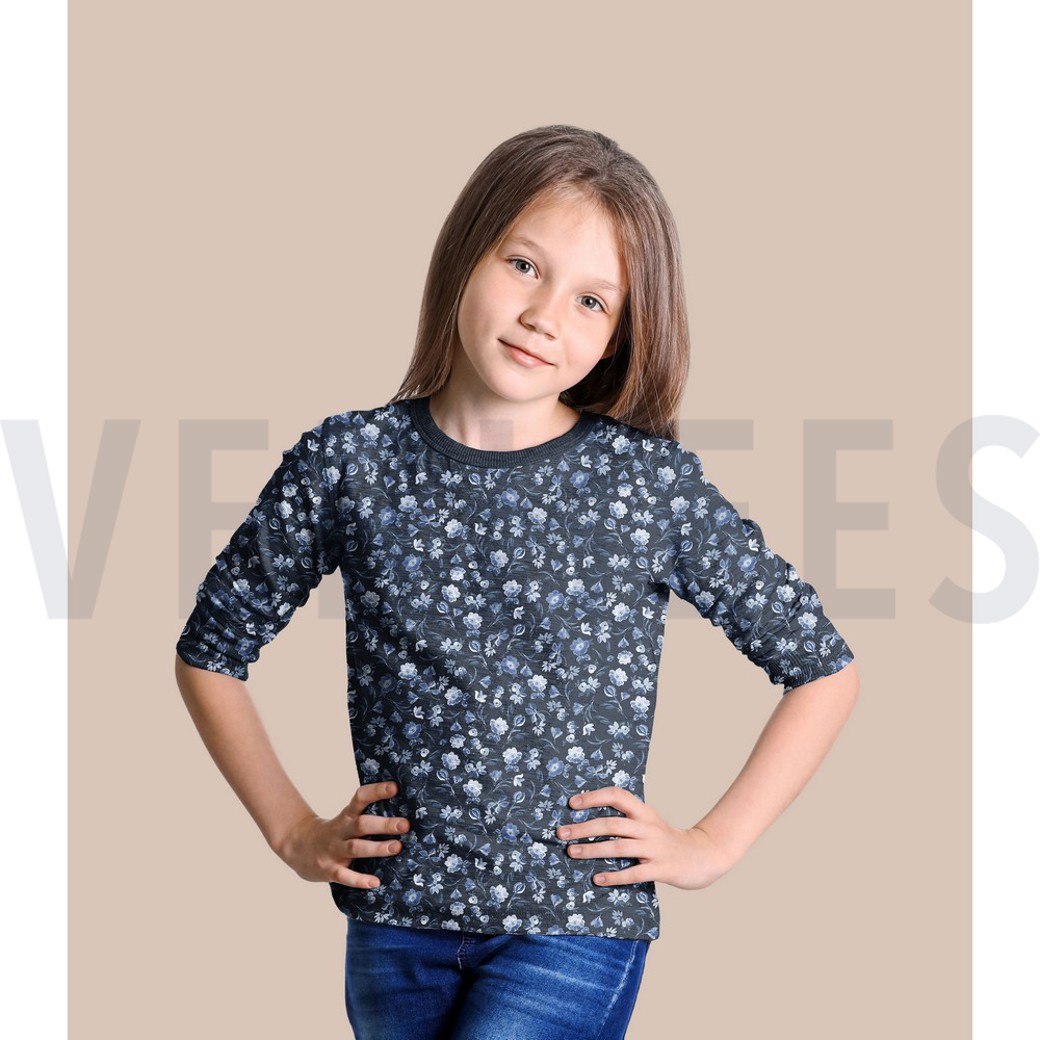 JERSEY DIGITAL FLOWERS WHITE/ MAUVE #7