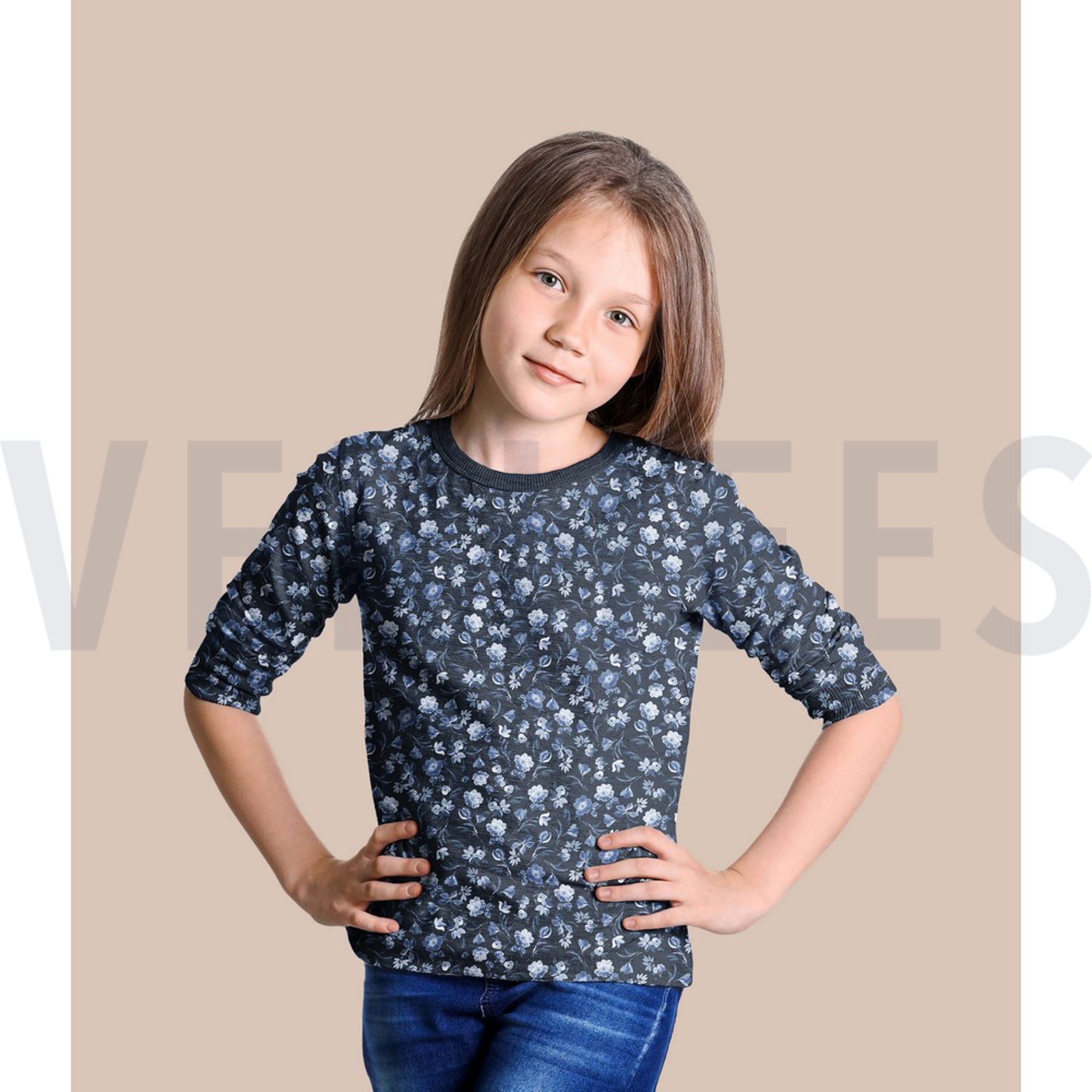 JERSEY DIGITAL FLOWERS COGNAC (high resolution) #7