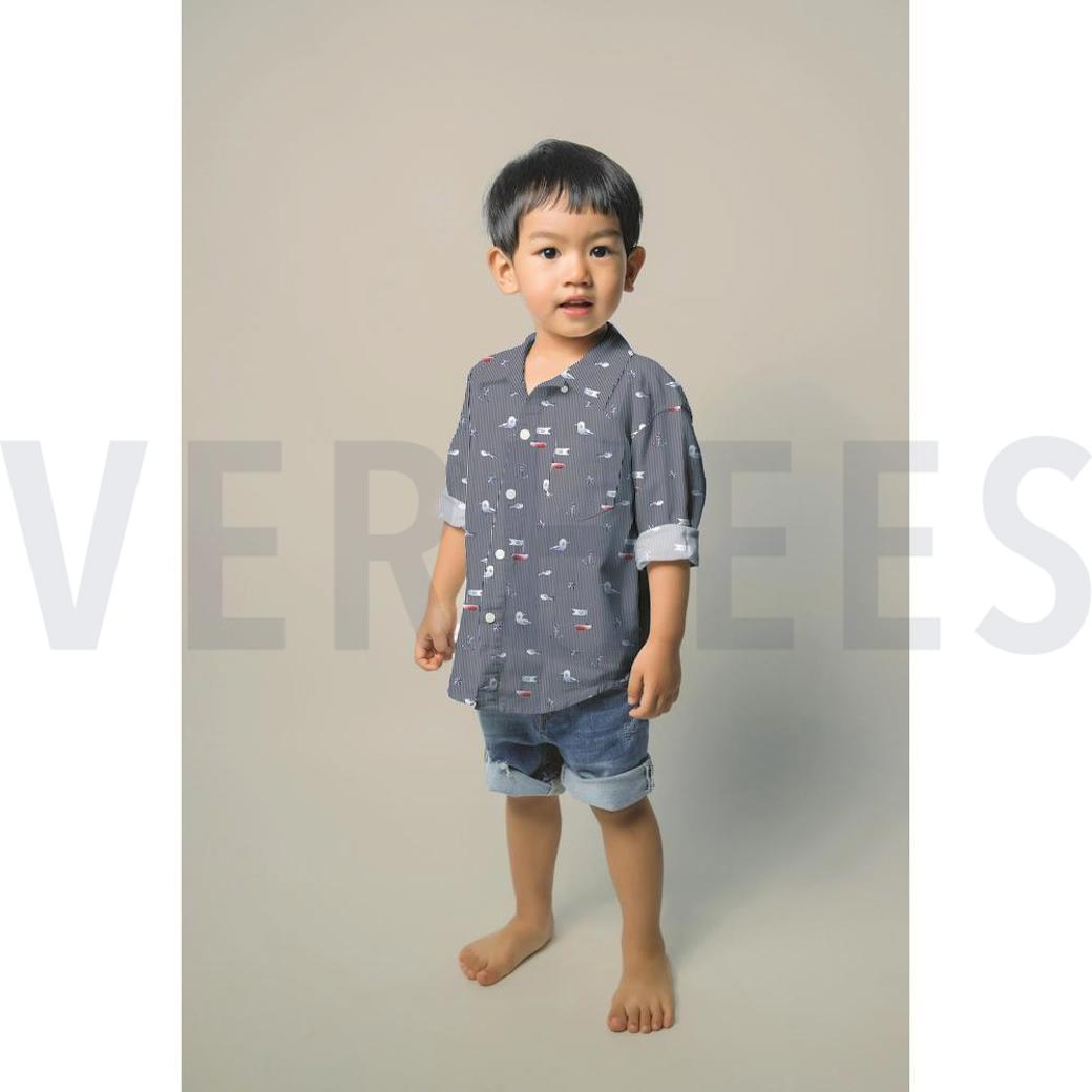 POPLIN DIGITAL MARITIME NAVY #7