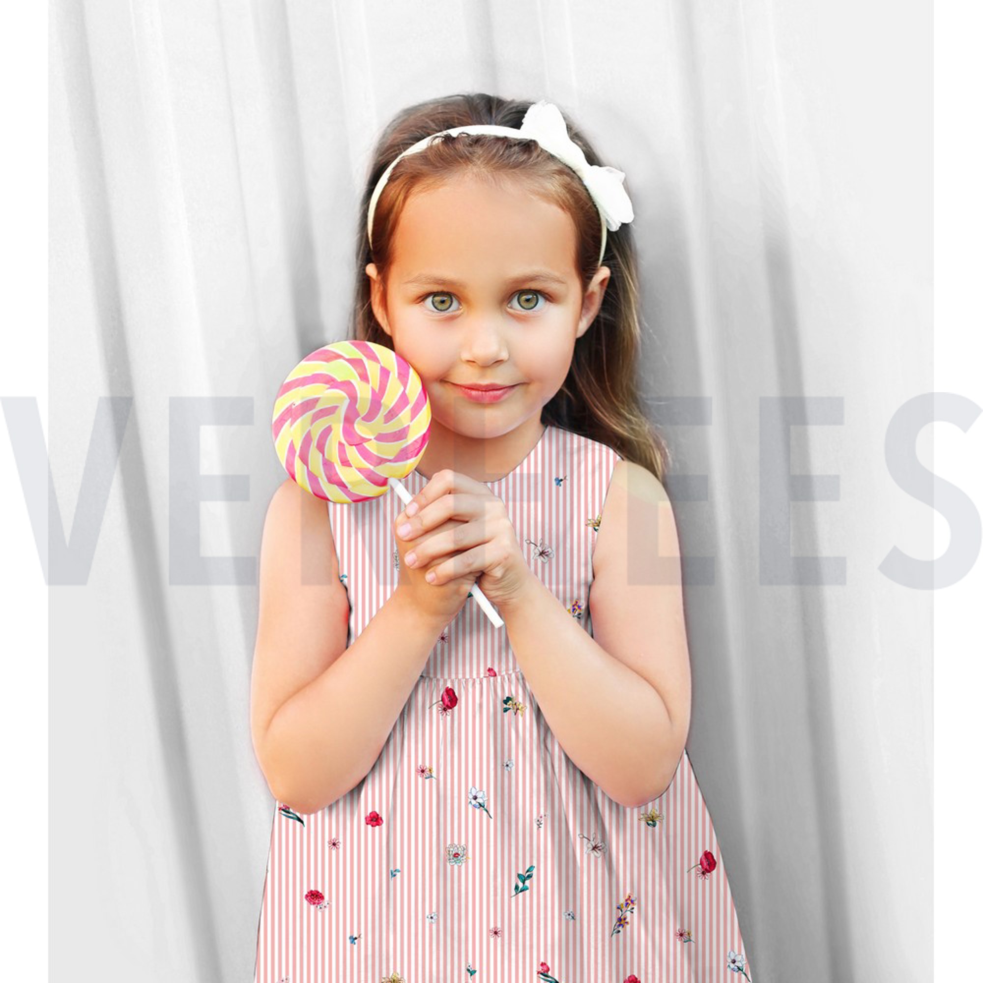 POPLIN DIGITAL FLOWERS WITH STRIPES LIGHT YELLOW (high resolution) #7