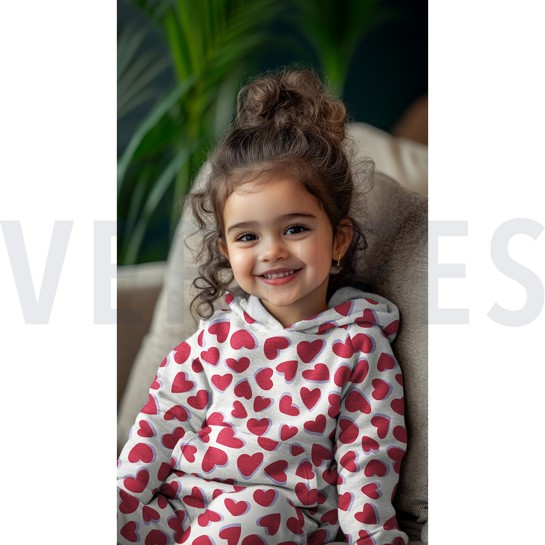 SWEAT MELANGE HEARTS RED #7