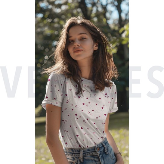 JERSEY GOTS NATURAL HEARTS NATURAL/ FUCHSIA #7