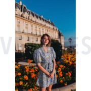 HANDCRAFTED BLOCK-PRINTED COTTON FLOWERS BLUE (thumbnail) #7