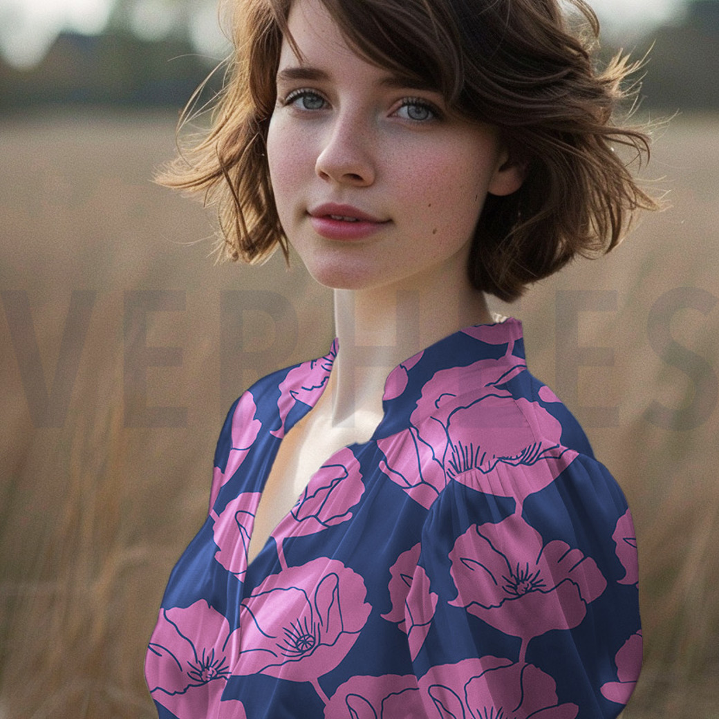 ROYAL MICRO SATIN FLOWERS COBALT #7