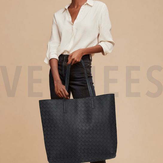 FAUX LEATHER WOVEN BLACK #7