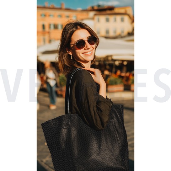 FAUX LEATHER WOVEN BLACK #7