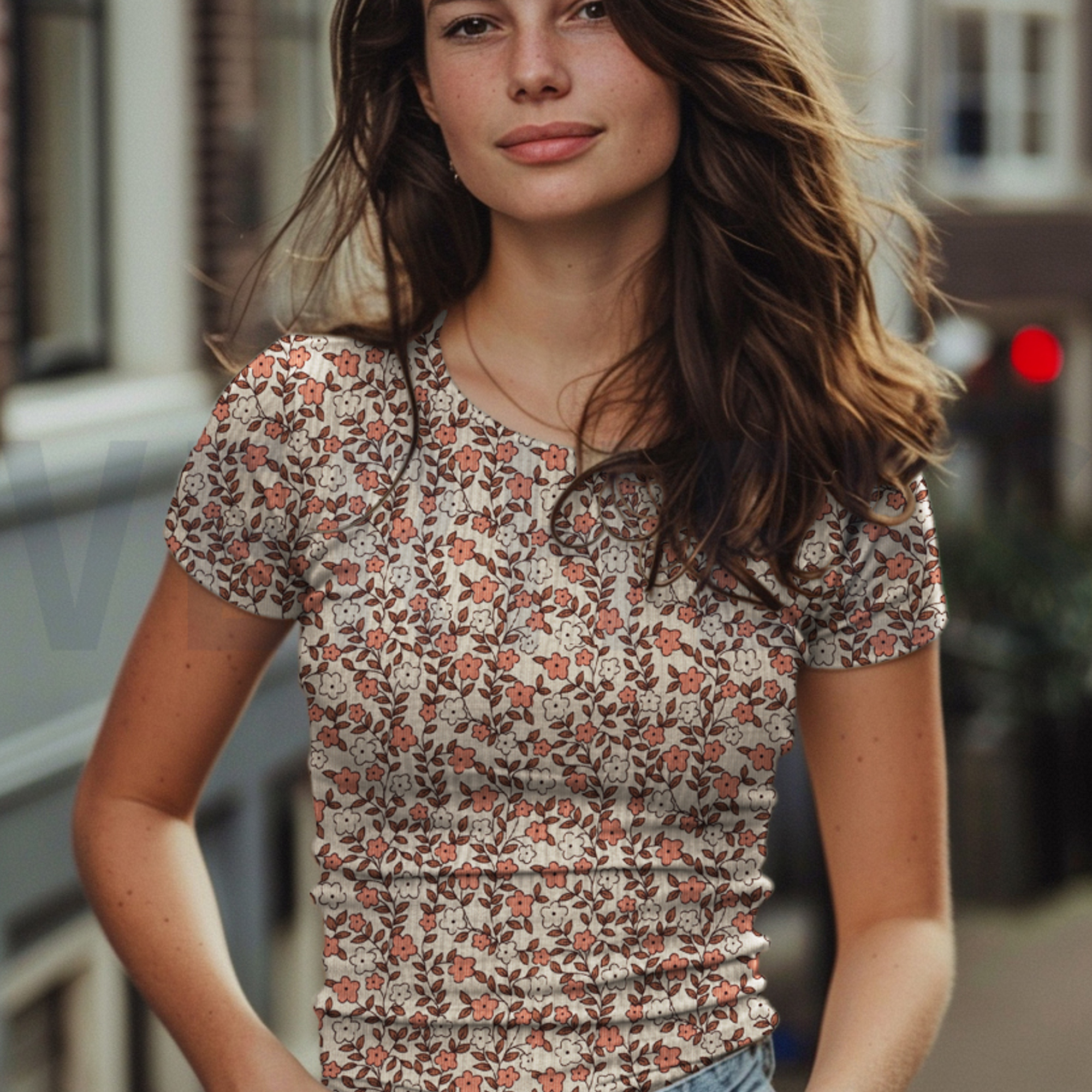 RIB JERSEY GOTS NATURAL FLOWERS NATURAL (high resolution) #7