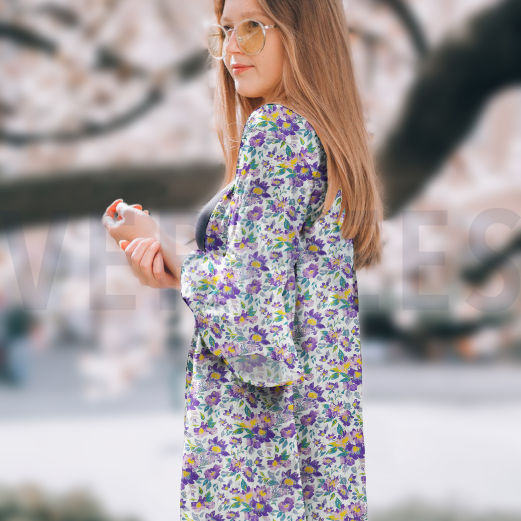 VISCOSE LUREX DIGITAL FLOWERS WHITE #7