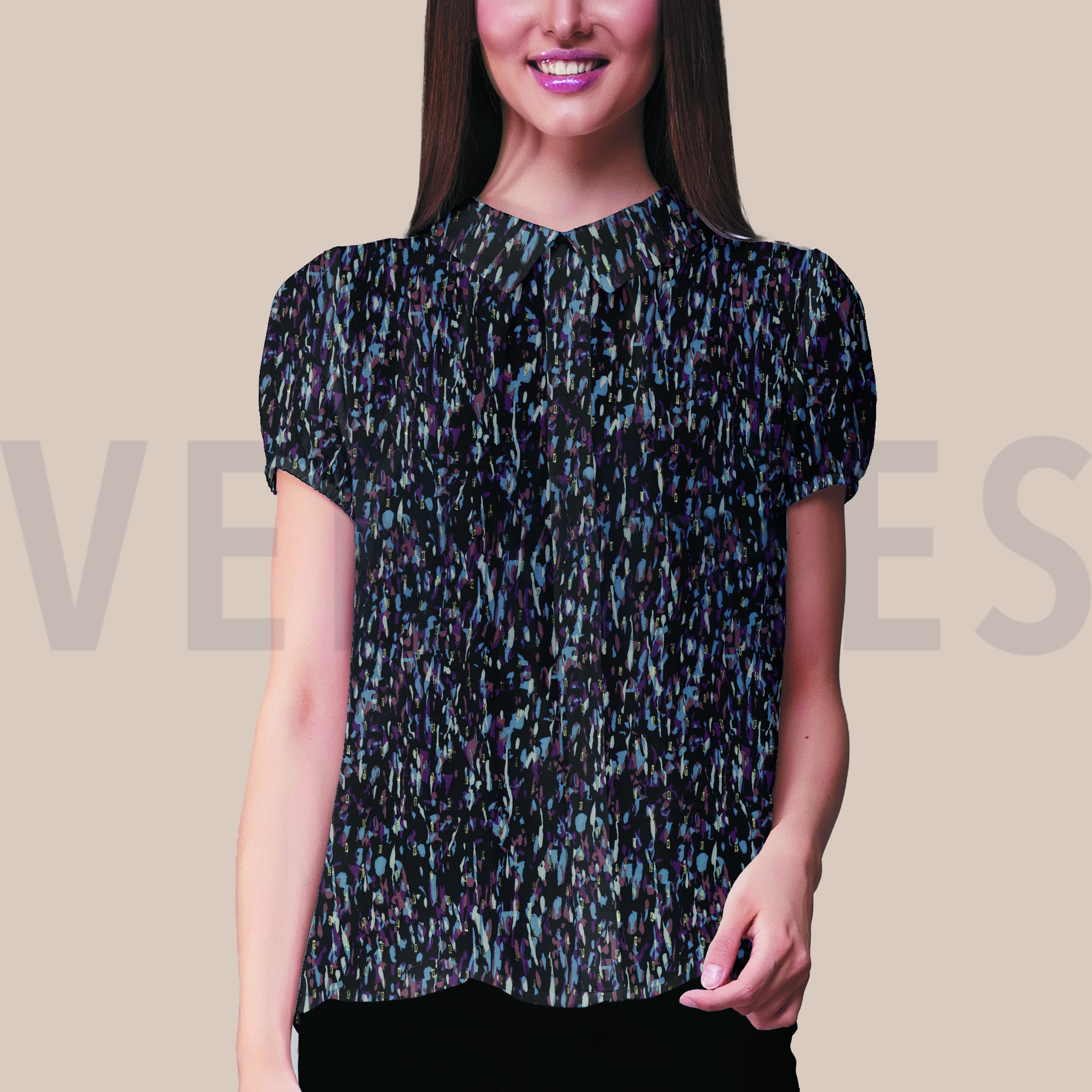 VISCOSE LUREX ABSTRACT NAVY (high resolution) #7