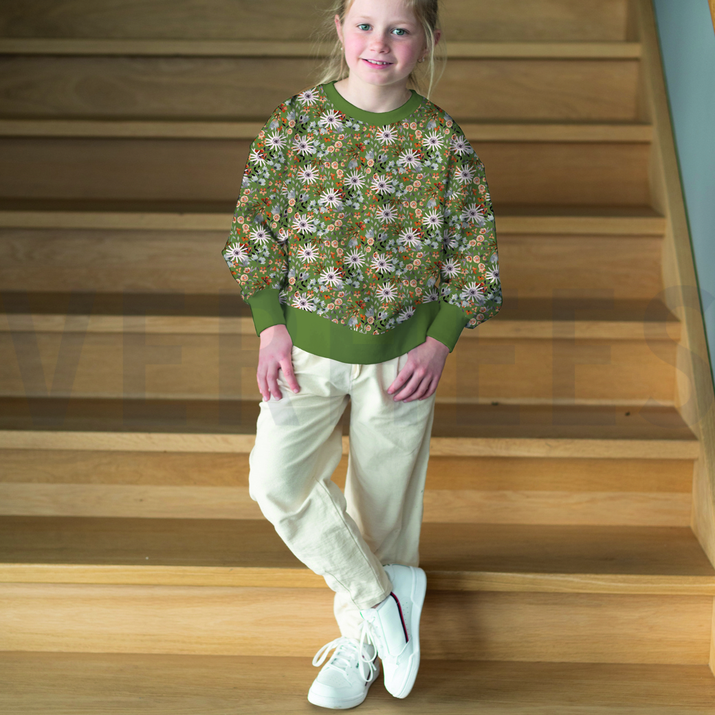 SWEAT DIGITAL FLOWERS FOREST GREEN #7