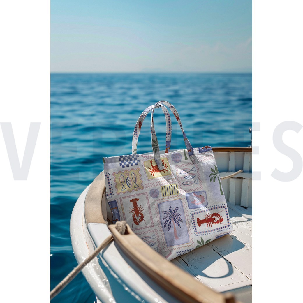 CANVAS DIGITAL SUMMER PATCHWORK LIGHT BLUE #7