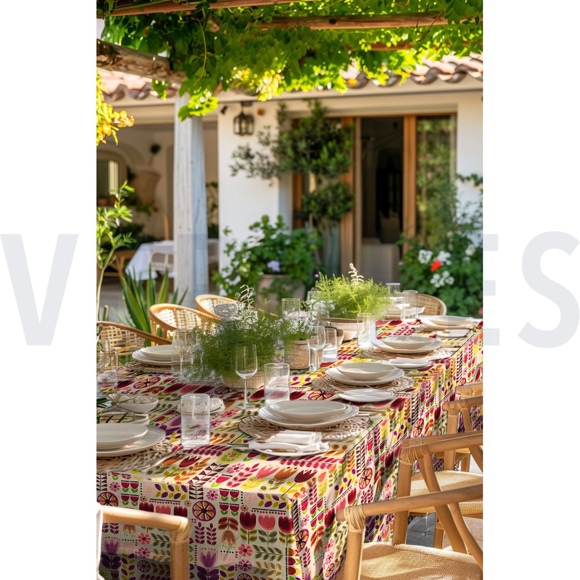 TABLECLOTH DIGITAL WATERPROOF FLOWERS MULTICOLOUR (high resolution) #7