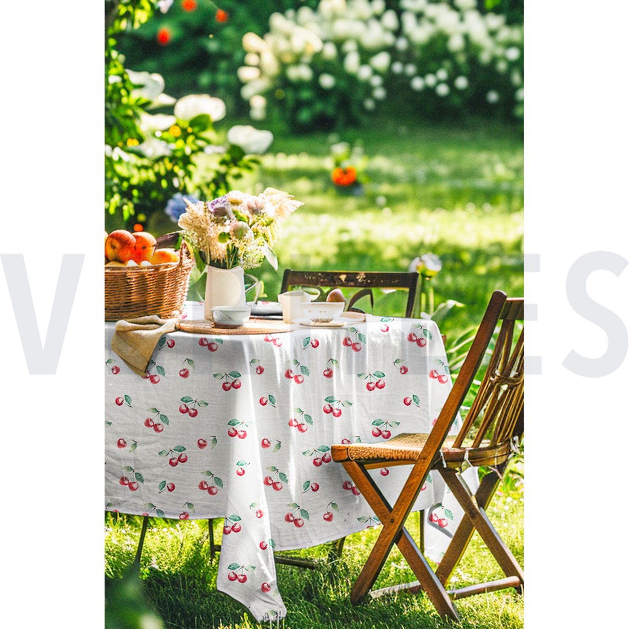 TABLECLOTH DIGITAL WATERPROOF CHERRIES WHITE (high resolution) #7