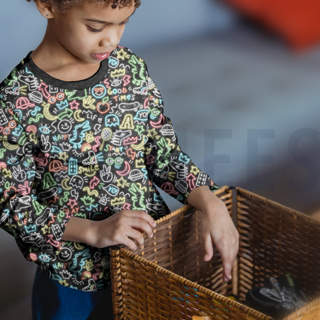JERSEY DIGITAL DOODLES LIGHT GREY #7
