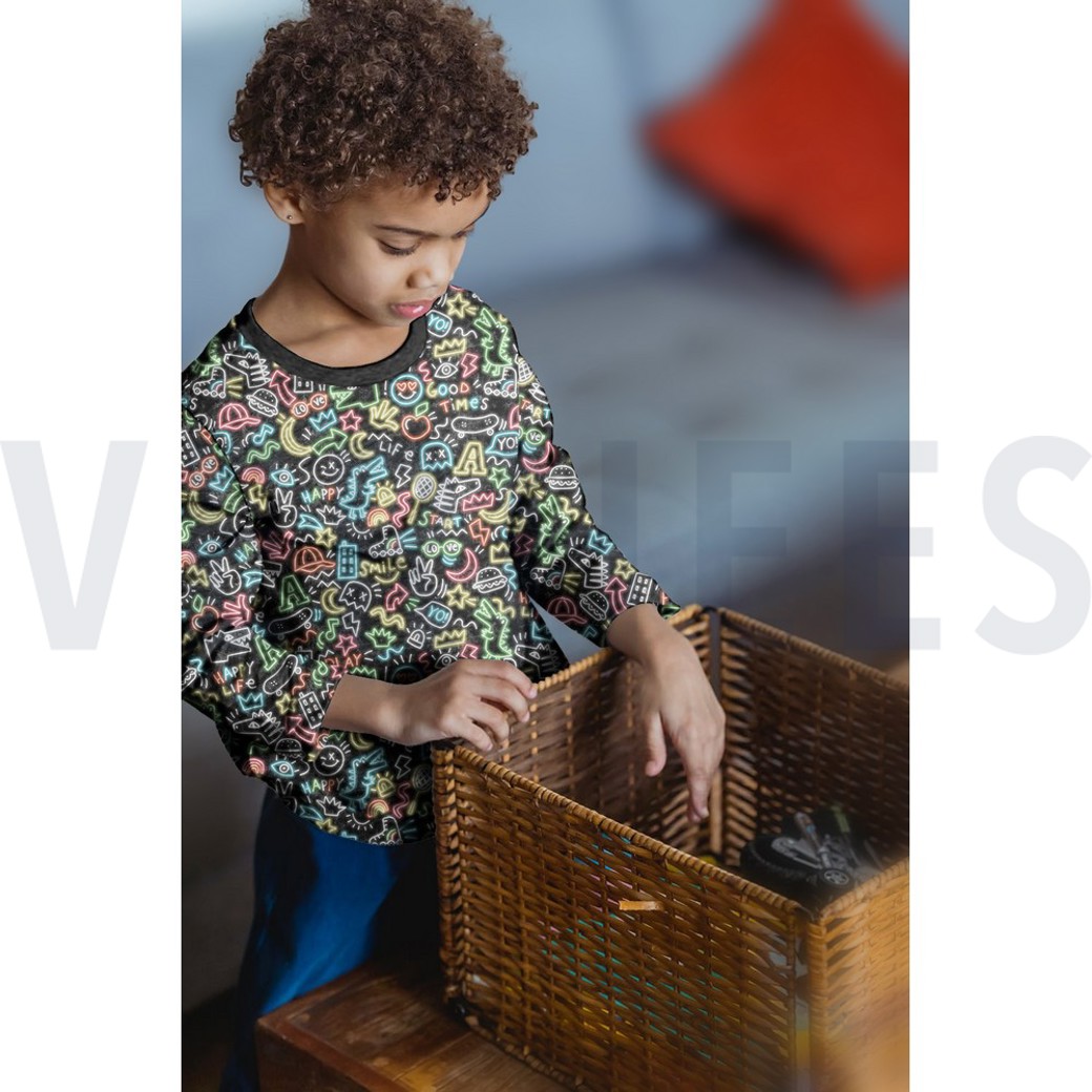 JERSEY DIGITAL DOODLES LIGHT GREY #7