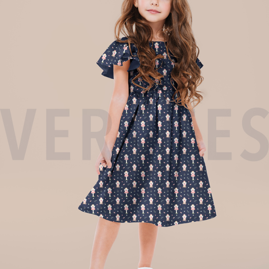 BAUMWOLLE POPELINE DIGITAL SÜSSER ELF HELL SAND #7