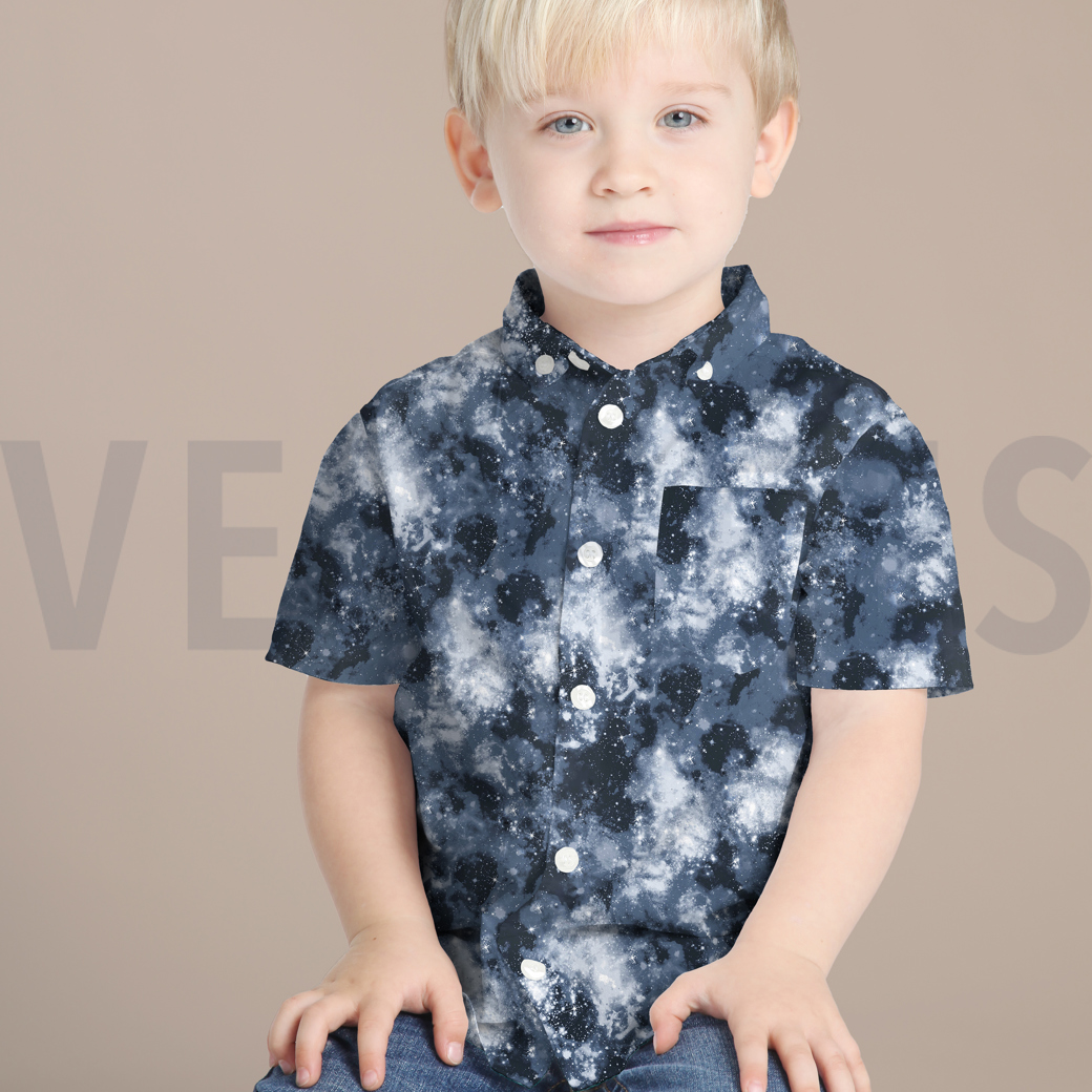 POPLIN DIGITAL SPACE DARK BROWN #7