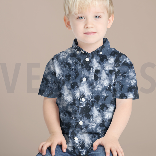 POPELINE DE COTON DIGITAL ESPACE BRUN FONCÉ #7