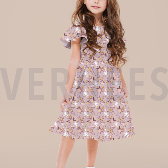 KATOENEN POPLIN GOTS BLOEMEN OUDROZE #7