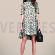 LINEN JERSEY DIGITAL LEAVES DARK GREEN/ TERRACOTTA (thumbnail) #7