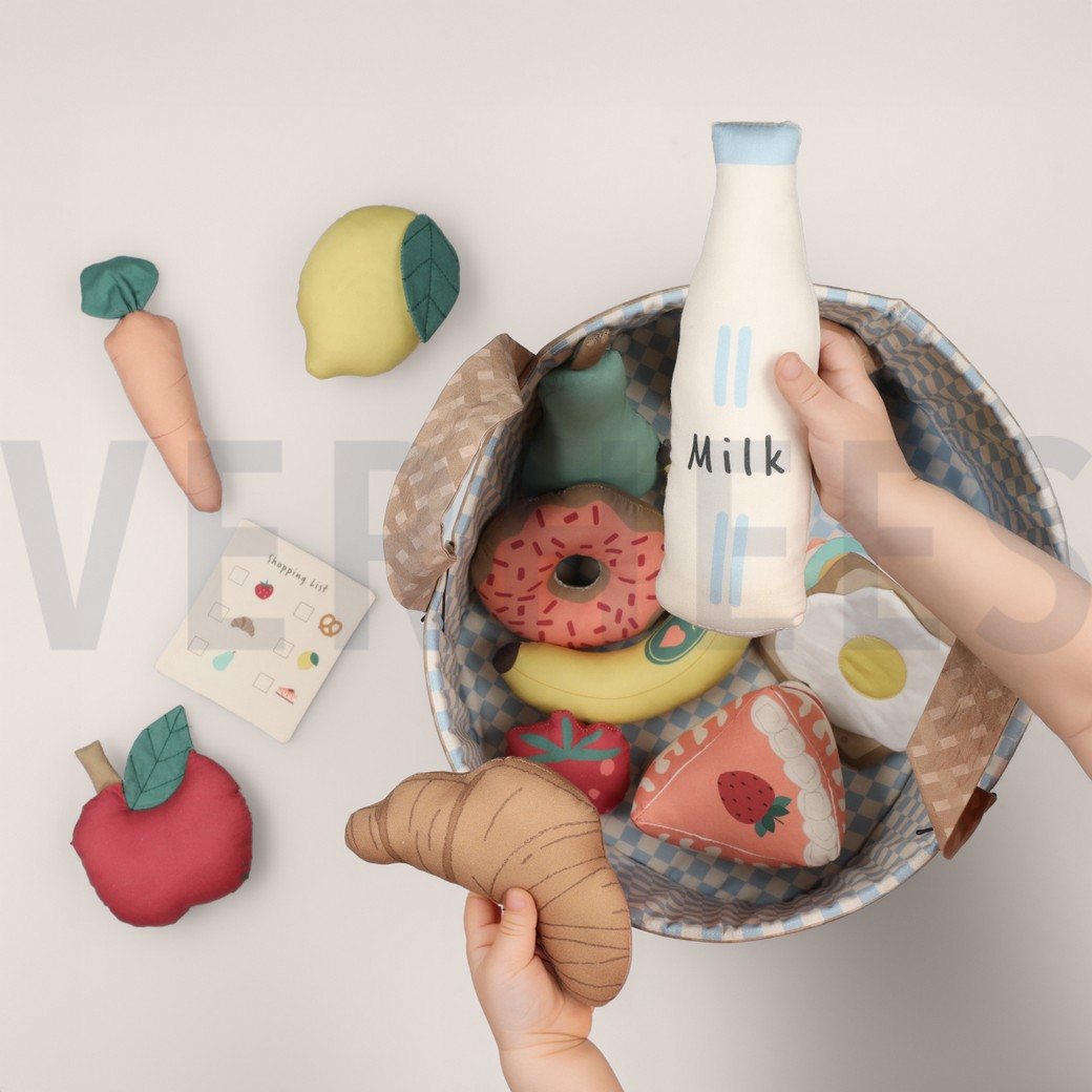 FINE POPLIN DIGITAL PANEL FARMERS MARKET LIGHT BLUE #7