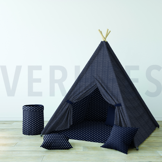 POPELINE DE COTON MARINE BLEU MARINE #7