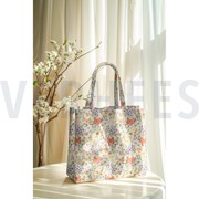 CANVAS LINEN LOOK DIGITAL FLOWERS NATURAL (thumbnail) #7