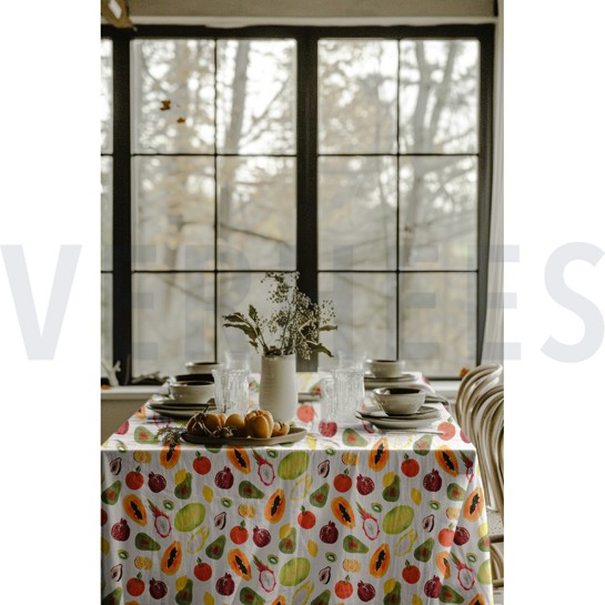 CANVAS LINEN LOOK DIGITAL FRUIT NATURAL #7