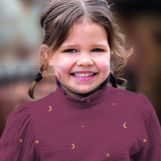 DOUBLE GAUZE FOLIE MAAN EN STERREN TAUPE #7