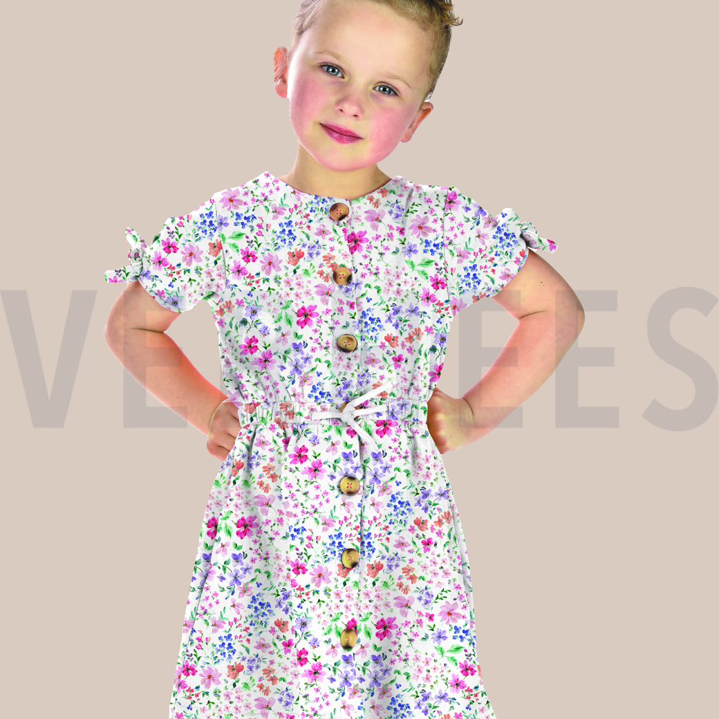 FRENCH TERRY DIGITAL FLOWERS PETROL #7